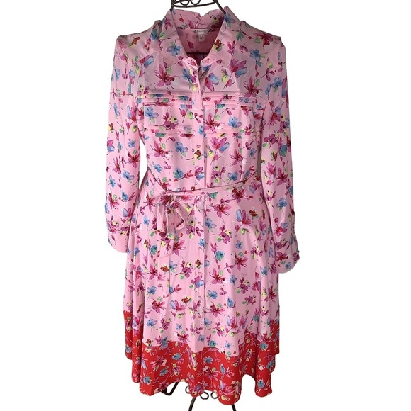 Nanette Lepore Floral Belted MIDI Shirt Dress | Size 8 - Picture 6 of 12